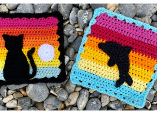 Sunset Silhouette Granny Square Free Crochet Pattern