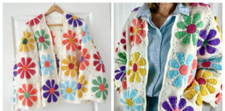 Vintage Granny Flower Cardigan Crochet Pattern and Video Tutorial