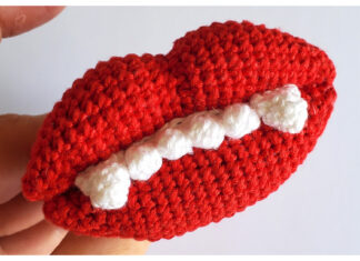 Wax Lips Amigurumi Free Crochet Pattern