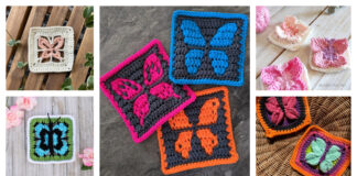 Butterfly Granny Square Crochet Patterns