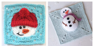 Snowman Granny Square Crochet Patterns