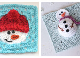 Snowman Granny Square Crochet Patterns