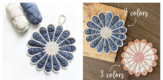 Vintage Flower Potholder Free Crochet Pattern