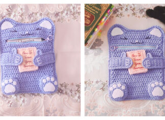 Cat Book Sleeve Free Crochet Pattern and Video Tutorial