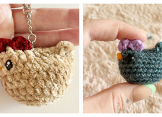 No Sew Mini Chicken Keyring Free Crochet Pattern