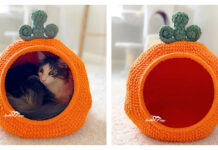 Pumpkin Cat Bed Free Crochet Pattern