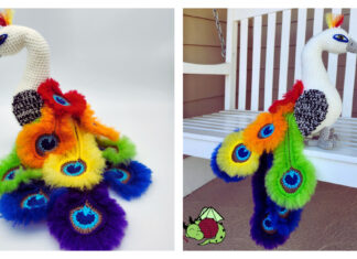 Rainbow Peacock Amigurumi Free Crochet Pattern