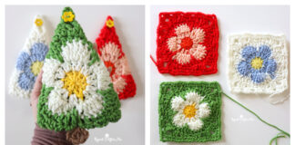 Flower Power Christmas Tree Ornaments Free Crochet Pattern