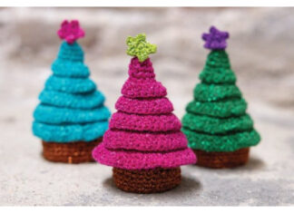 Mini Christmas Trees Free Crochet Pattern