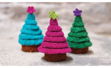 Mini Christmas Trees Free Crochet Pattern