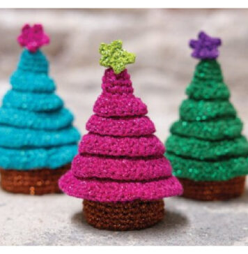 Mini Christmas Trees Free Crochet Pattern