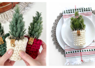 Mini Planter Cover Free Crochet Pattern and Video Tutorial