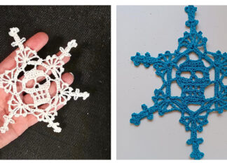 Skull Snowflake Free Crochet Pattern