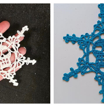 Skull Snowflake Free Crochet Pattern