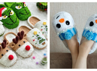 Adorable Christmas Slippers Crochet Patterns