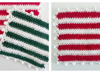 Christmas Stripes Pot Holder Free Crochet Pattern