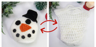 Snowman Market Bag Free Crochet Pattern and Video Tutorial