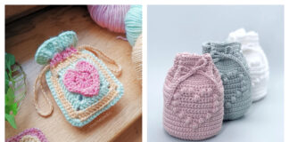 10+ Heart Drawstring Bag Crochet Patterns