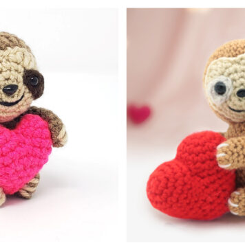 Amigurumi Valentine's Day Sloth Crochet Patterns