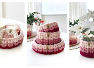 Puffy Heart Basket Free Crochet Pattern and Video Tutorial