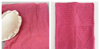 Textured Inverse Hearts Blanket Free Crochet Pattern and Video Tutorial