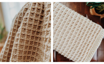 Tunisian Crochet Waffle Stitch Blanket Free Pattern