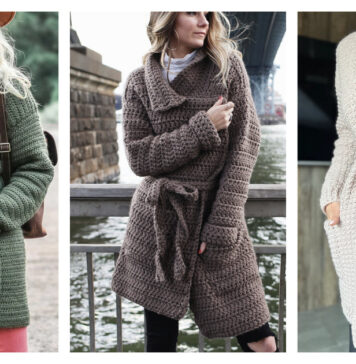 Belted Cardigan Crochet Patterns