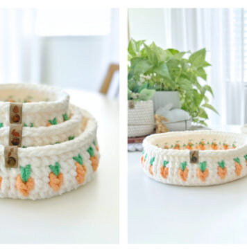 Carrot Basket Free Crochet Pattern and Video Tutorial