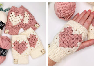 Granny's Sweetheart Gloves Free Crochet Pattern and Video Tutorial