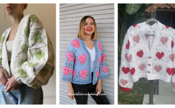 Heart Granny Square Sweater Crochet Patterns