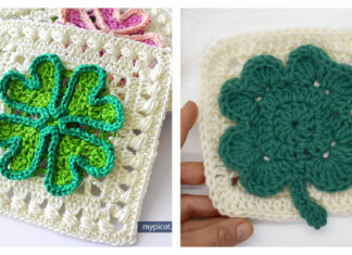 Leaf Clover Granny Square Crochet Patterns