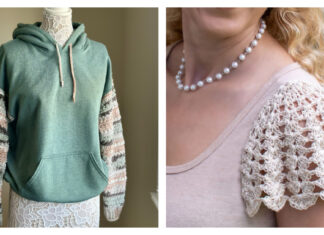 Add Crochet Sleeves to Fabric Clothes Free Patterns
