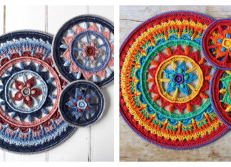 Triptych Mandalas Free Crochet Pattern and Video Tutorial