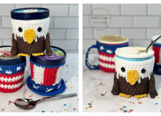 Americana Ice Cream Cozies Free Crochet Pattern
