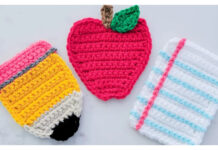 Apple Pencil & Paper Coasters Free Crochet Pattern and Video Tutorial