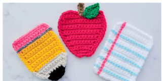 Apple Pencil & Paper Coasters Free Crochet Pattern and Video Tutorial
