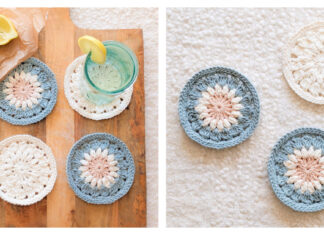 Boho Bloom Coasters Free Crochet Pattern and Video Tutorial