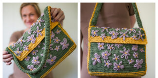 Embroidered Flower Bag Free Crochet Pattern