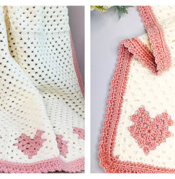 Granny's Sweetheart Baby Blanket Free Crochet Pattern and Video Tutorial