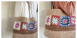 Raffia Granny Square Bag Free Crochet Pattern and Video Tutorial
