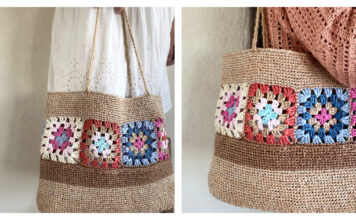 Raffia Granny Square Bag Free Crochet Pattern and Video Tutorial