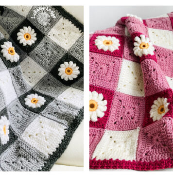 Gingham & Daisies Baby Blanket Crochet Pattern and Video Tutorial