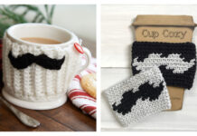 Mustache Mug Hug Free Crochet Patterns