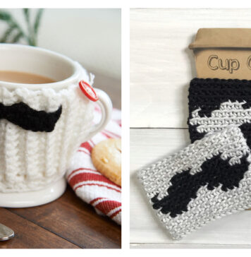 Mustache Mug Hug Free Crochet Patterns