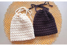Bean Stripes Drawstring Pouch Free Crochet Pattern