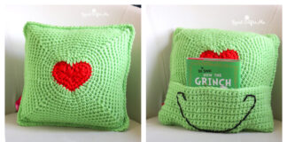 Grinch Heart Pillow Free Crochet Pattern