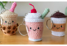 Strawberry Milkshake Amigurumi Keychain Free Crochet Pattern