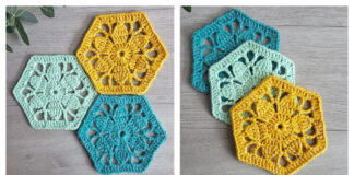 Vintage Flower Hexagon Motif Free Crochet Pattern