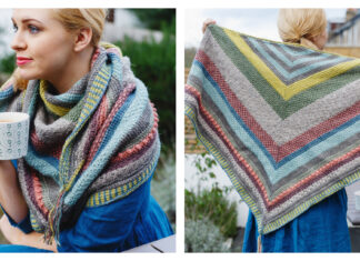 Tunisian Sampler Shawl Free Crochet Pattern
