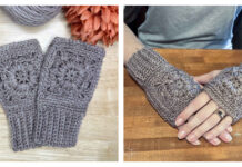 Winter Flower Wrist Warmers Free Crochet Pattern